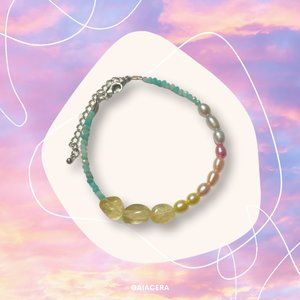 Genuine Crystal & Freshwater Pearl Tropical Bracelet